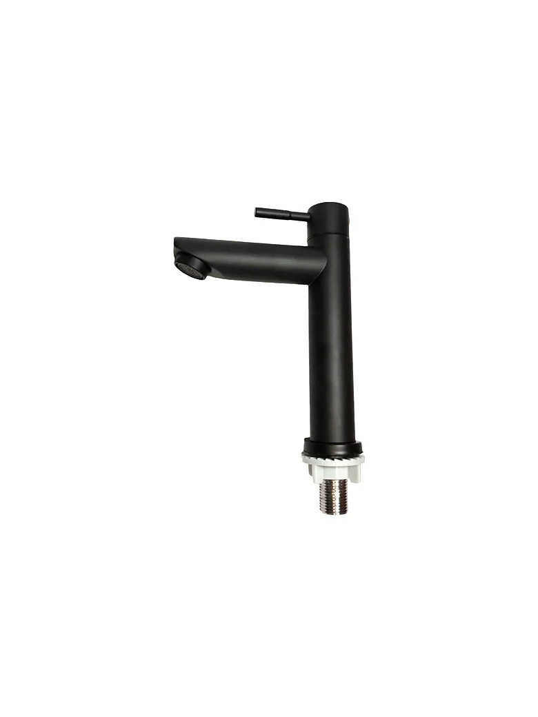Llave individual alta para lavamanos, acabado negro mate — Pacific Group